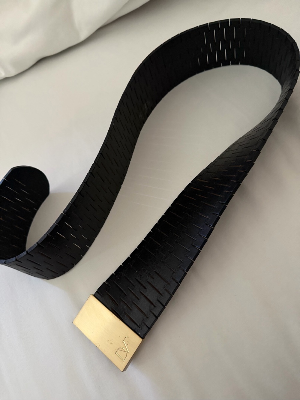 Black Leather Dian Von Furstenberg Belt